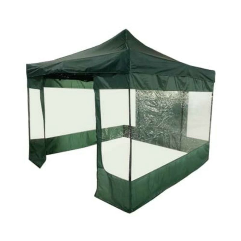 SOLEIL 3X3 MTR TENDA GAZEBO WITH SIDEWALL HIJAU/ACE FOLDING TENT W/ SIDEWALL 3X3 MTR GREEN