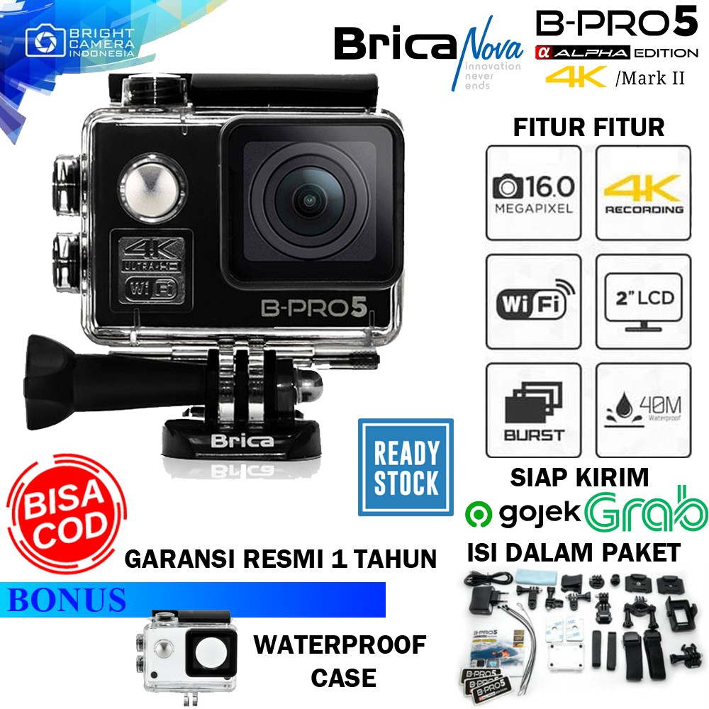 Actioncam 4k Brica B-Pro 4 Alpha Edition Mark II 4K - AE2 4K - Black - Garansi Resmi 1 Tahun