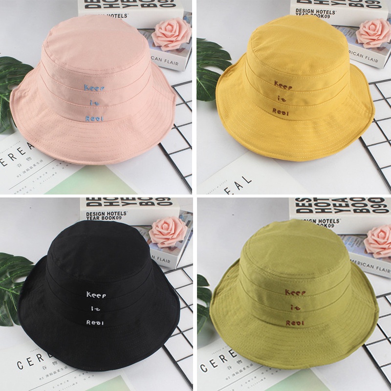 Topi Bucket Pria / Wanita Bahan Breathable Untuk Musim Panas