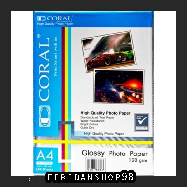 

FS1013 KERTAS PRINT & FOTOCOPY CORAL GLOSSY A4 ATK 120GR BY FERIDANSHOP98