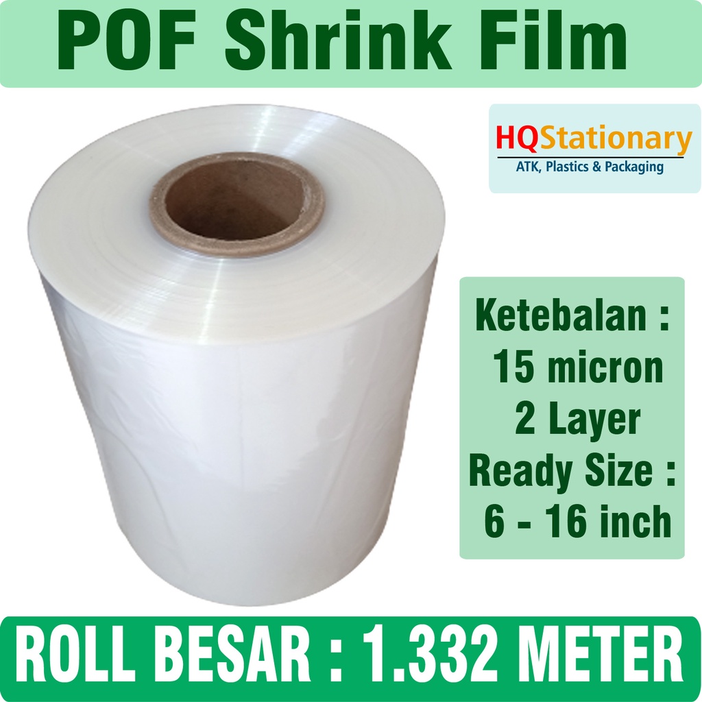 Plastik Shrink / POF Shrink Film Roll Besar Termurah - 6 inch