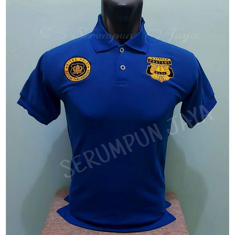 KAOS GADA PRATAMA MITRA POLRI BIRU - KAOS KERAH GADA PRATAMA BIRU FULL BORDIR