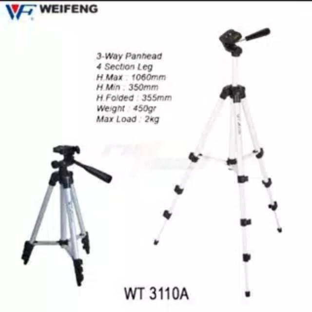 Tripod weifeng 3110 plus Holder universal by HP &amp; kamera