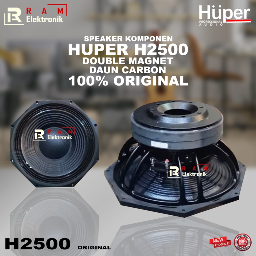 Komponen Speaker 18 Inch HUPER H2500 / H 2500 Khusus Balap 2500 WATT Original