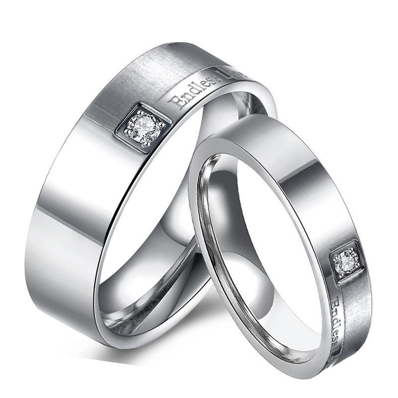 SALE/ OBRAL Cincin Couple Titanium / Cincin Couple Ring / Couple Pasangan / Cincin Tunangan C040