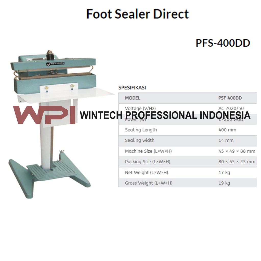 WIRATECH PFS-400DD FOOT SEALER / MESIN PENYEGEL PLASTIK