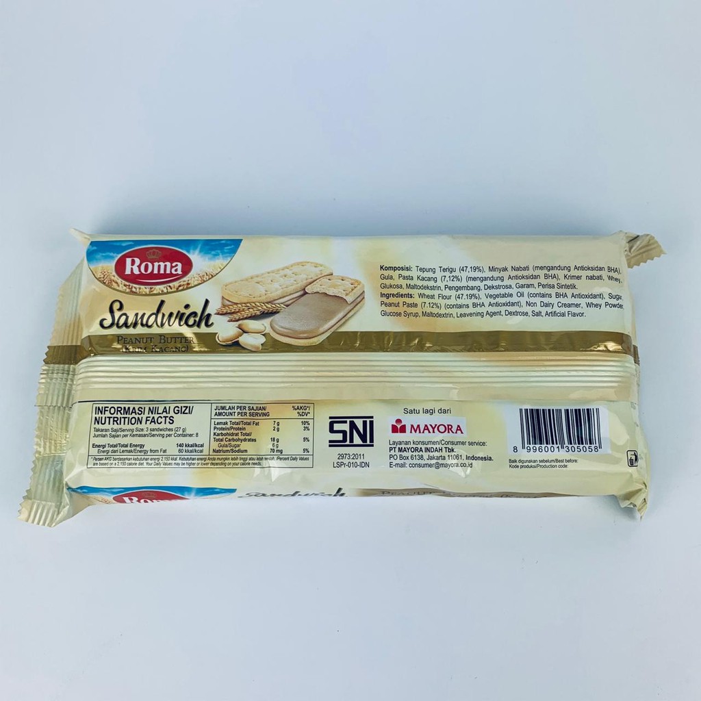 ROMA SANDWICH PEANUT BUTTER 189g