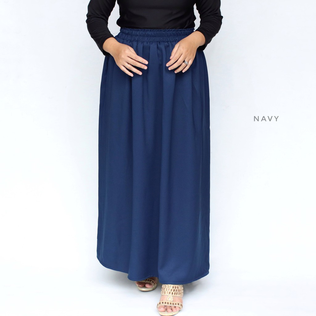 rok panjang mosscrepe / rok model A / rok syar'i wanita / rok polos