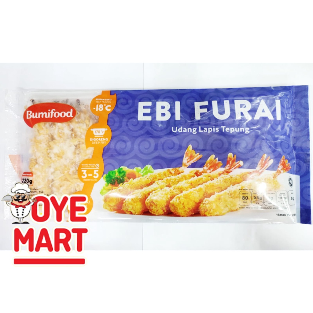 BUMIFOOD EBI FURAI 220GR ISI 10PCS UDANG LAPIS TEPUNG EBI FRY