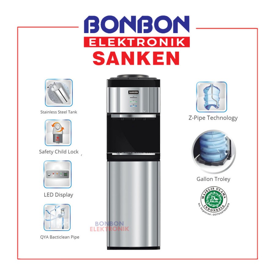 [GOSEND/GRAB] Sanken Dispenser Duo Galon HWD-Z980SBK / HWD-Z980S-BK