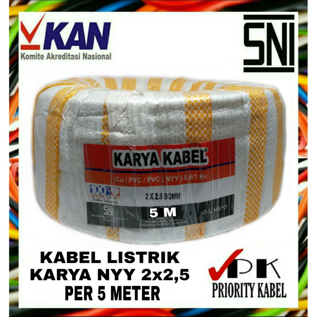 Kabel Listrik Kawat KARYA NYY 2x2,5 2x2.5 50meter (50m)