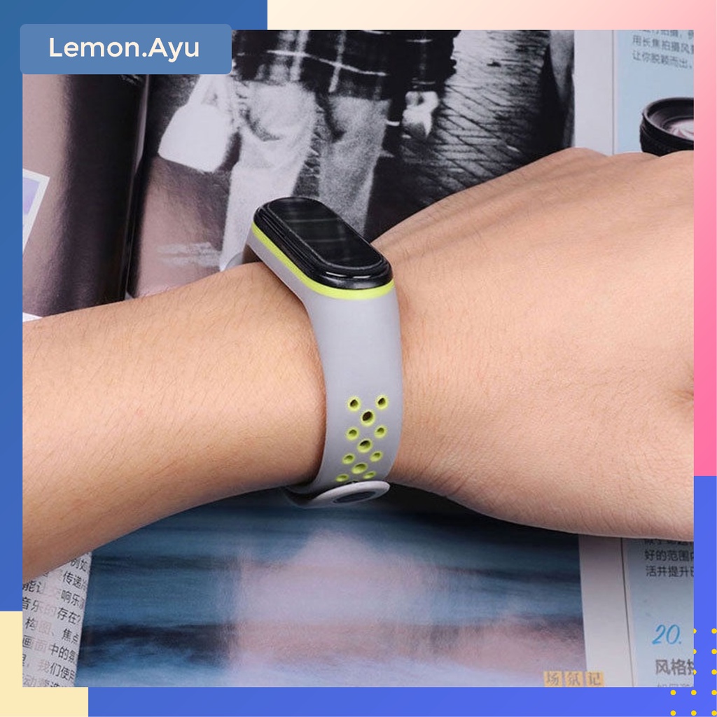 Strap Tali Silicone Mi Band 3 4 5 6 Dua Warna