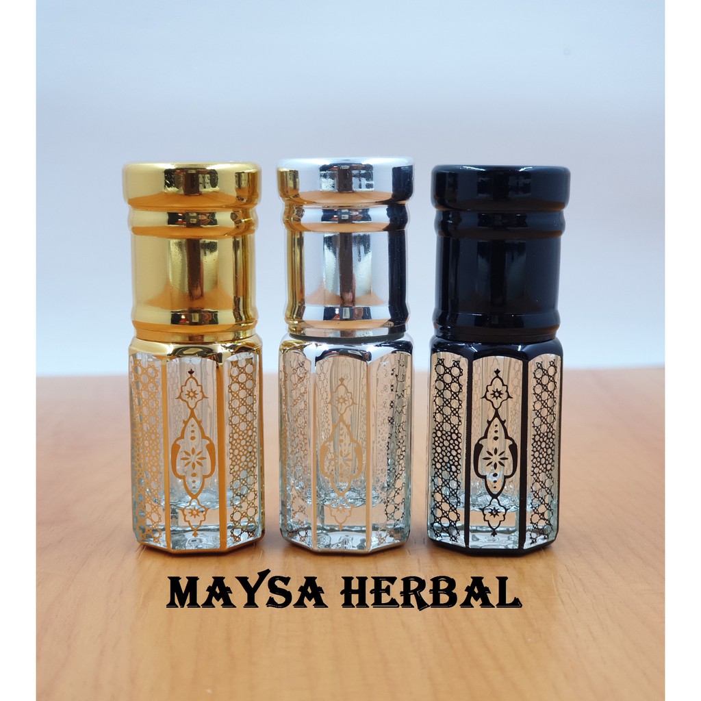 Botol VIP Parfum 3 ml / Tola Printing VIP Stik / Tola Motif VIP / Black Silver Gold