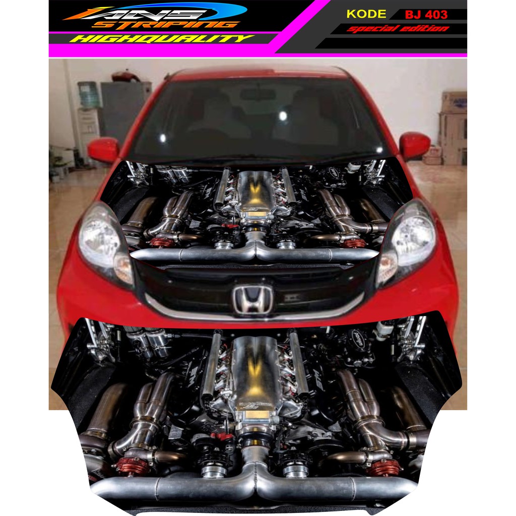 STIKER KAP MOBIL BRIO, AGYA, JAZZ, AVANZA, INOVA / DECAL STIKER CUP KAP MOBIL / STIKER KAP MESIN