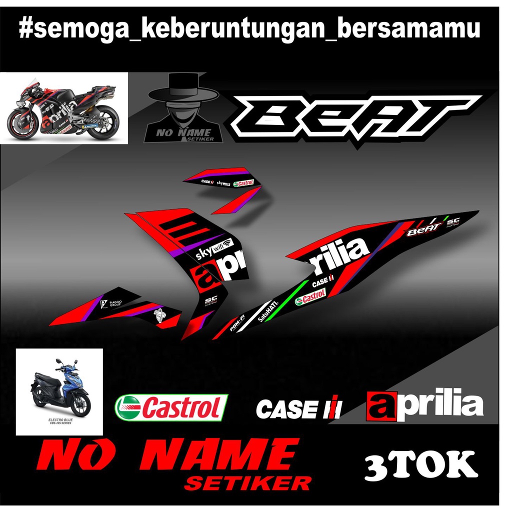 Striping BEAT NEW ESP ISS CBS DELUXE 2020-2021 (3TOK) Motif Moto Gp aprilia - Sticker Lis Variasi New Beat Esp Beat Street 2020 - 2021