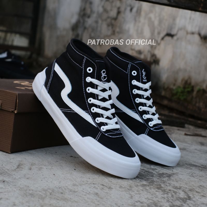 SNEAKERS PRIA ORI SNEAKER PATROBAS ORIGINAL - Sepatu Sneakers Pria Original High Black White