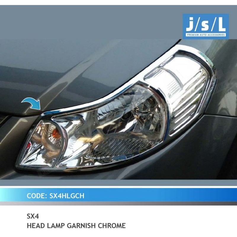 garnish lampu depan SX4 head lamp garnish chrome jsl