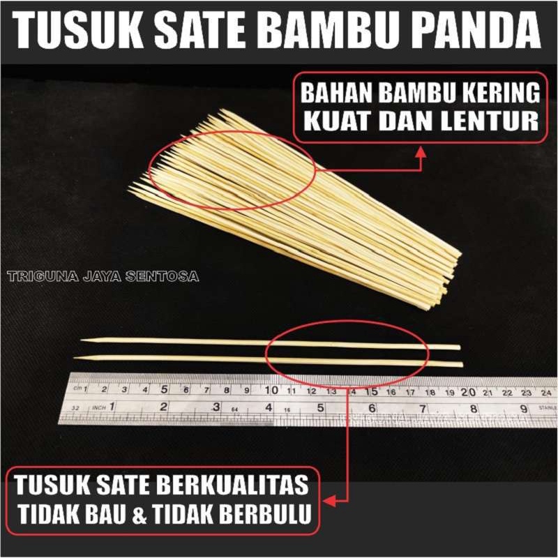 Tusuk Sate Bambu Panda Import Halus Bersih Panjang 20cm Dus Bisa Semua Jasa Kirim Surabaya