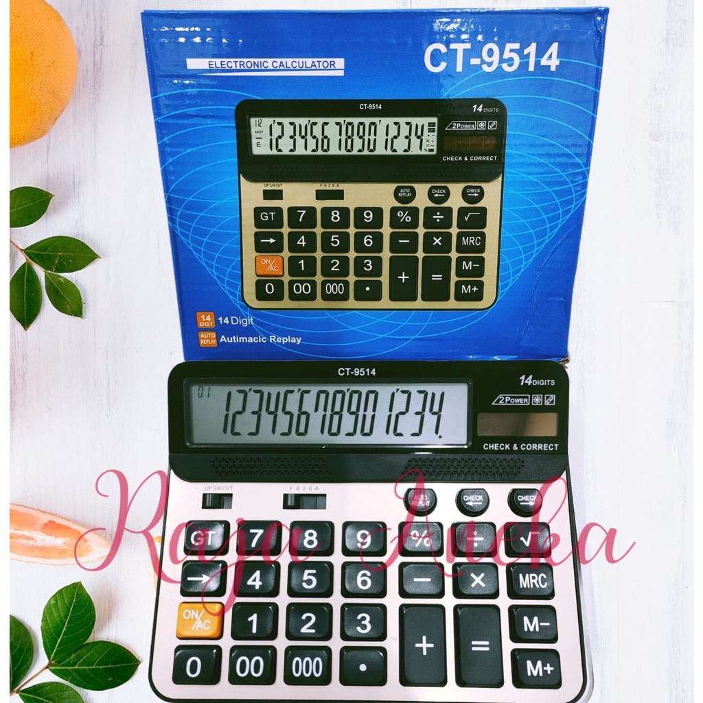 

Calculator 14 DIGIT CT 9514 BATERAI ABC BESAR KALKULATOR WIDE SERIES JUMBO BIG CT9514