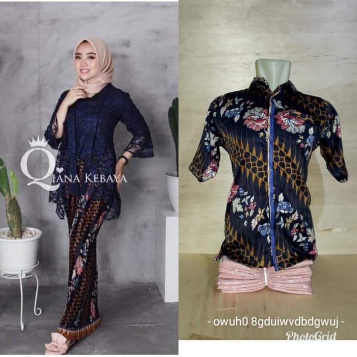 couple kebaya brukat qiana dan hem pendek trend