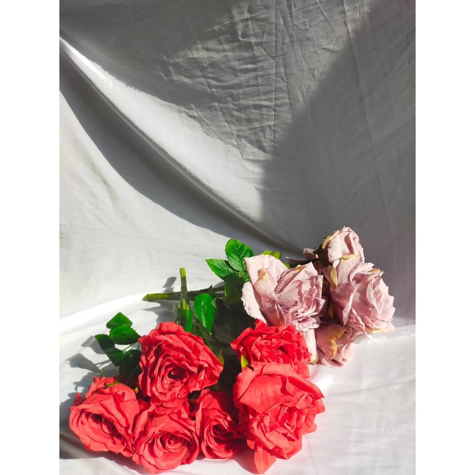 BUNGA MAWAR/BUNGA ROSE JUMBO/BUNGA PLASTIK/BUNGA ARTIFICAL/BUNGA HIAS/BUNGA UNTUK BUKET