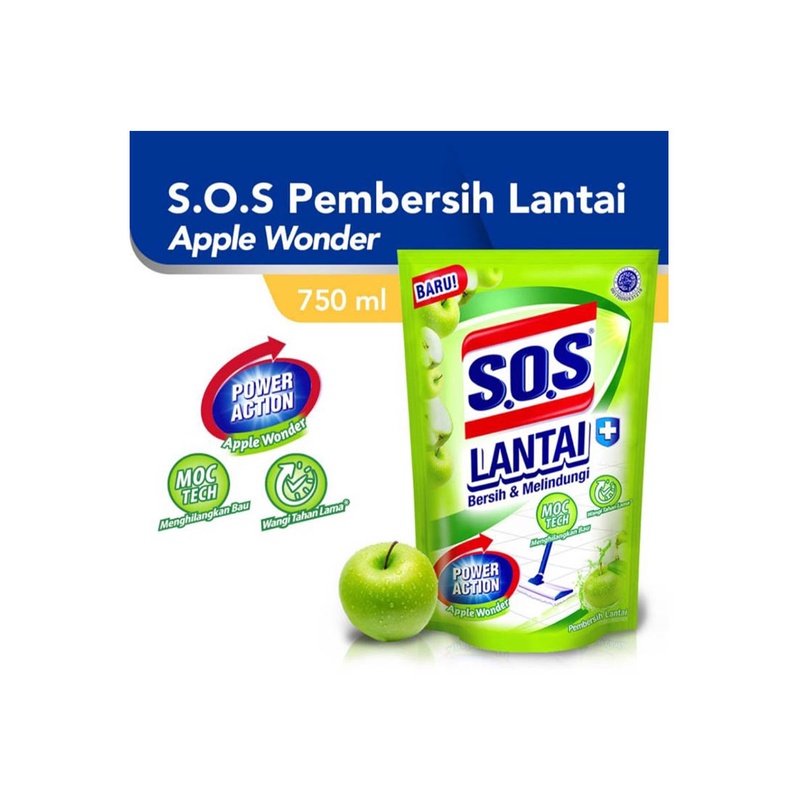 SOS Pembersih Lantai Refill Apple 750 ml