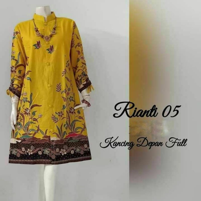 ATASAN TUNIK BATIK MODERN ZIPPER/KANCING DEPAN / TUNIK BATIK UNGGUL JAYA