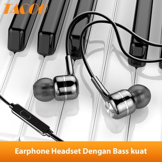TACOO Wired Headset Earphone bass In-Ear Deep Bass Stereo + Microphone kualitas suara tinggi multi-fungsi  wired  earphone bass murah