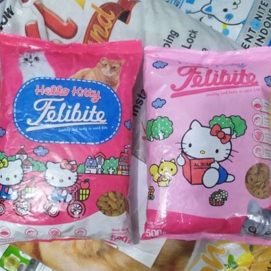 makanan kucing felibite 500gr freshpack - makan kuncing felibite bentuk ikan &amp; donut 500gr