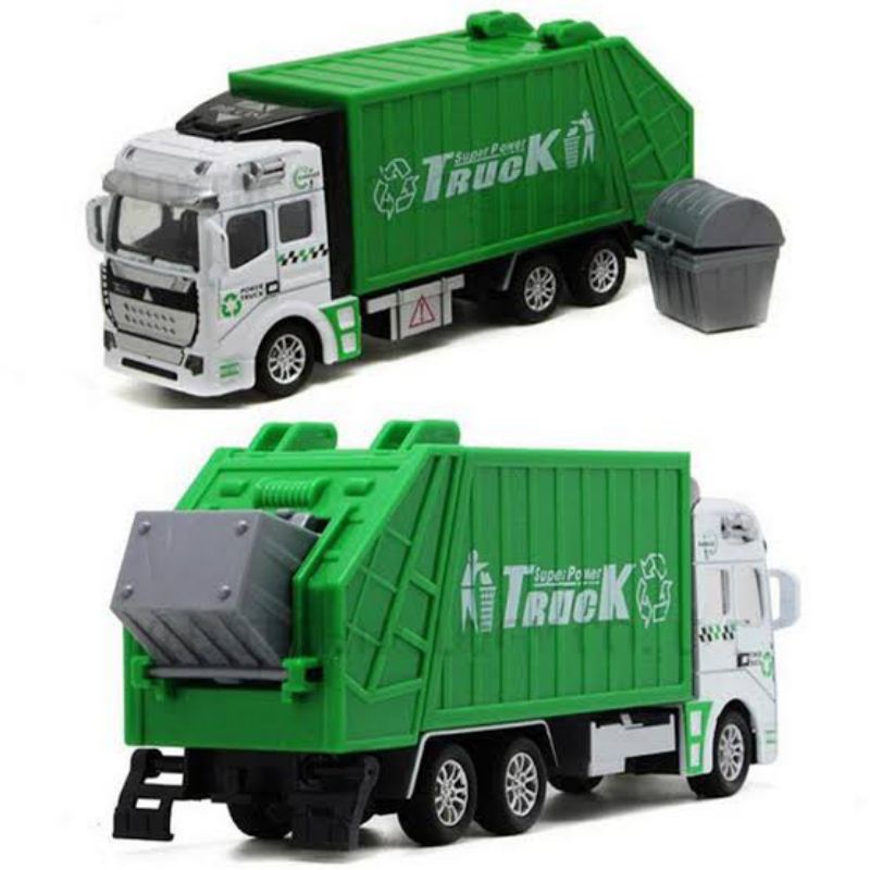mainan diecast truk sampah garbage truck