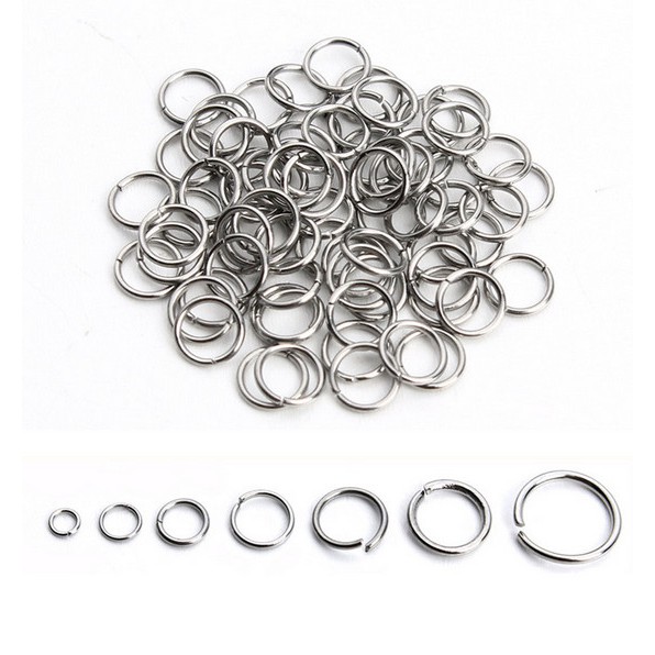 200pcs Cincin Jump Rings Single Loops Open Ukuran 3-12mm Untuk Membuat Perhiasan