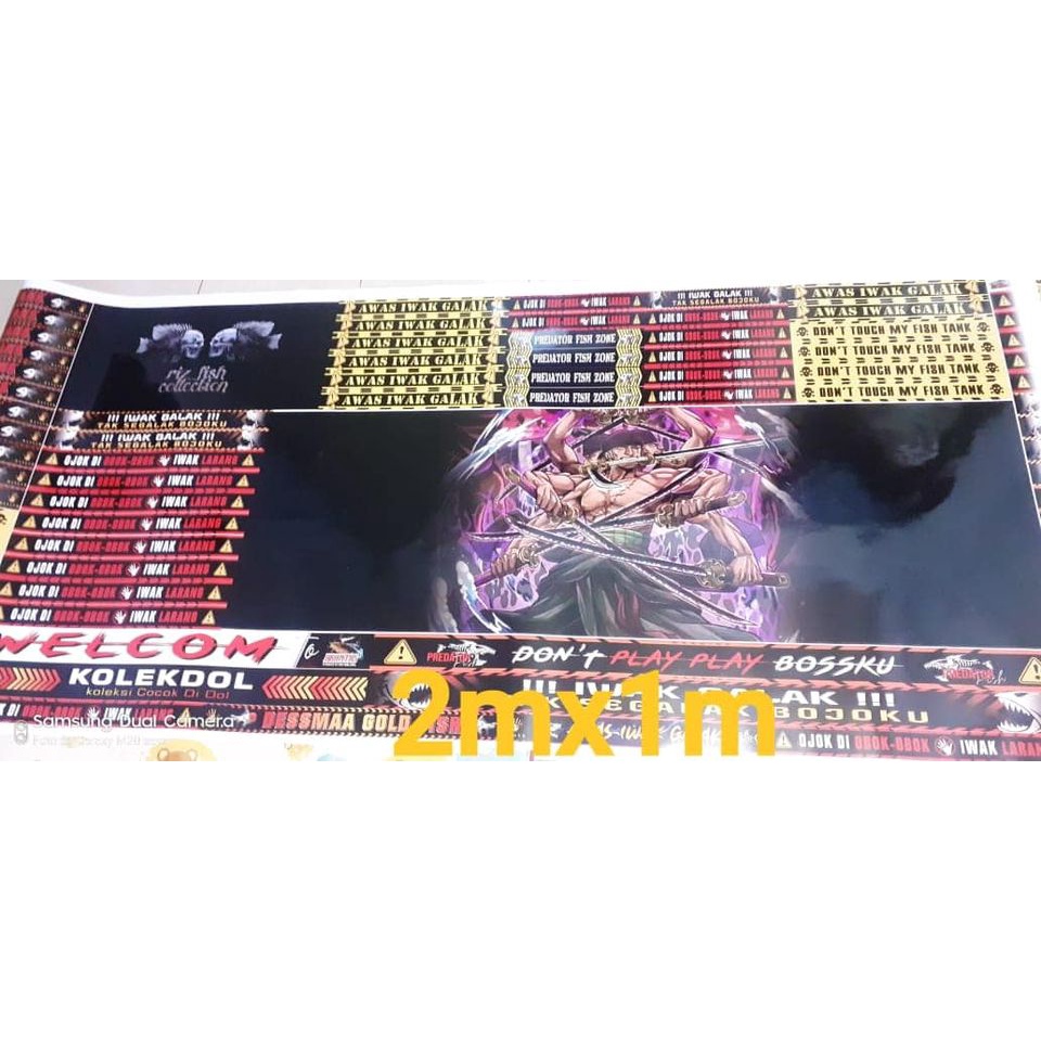 stiker predator fish aquarium 70cm-100cm