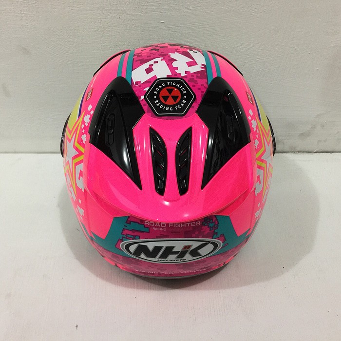 Helm NHK R6 Motif Pixel Pink Fluorecent Flo Diskon