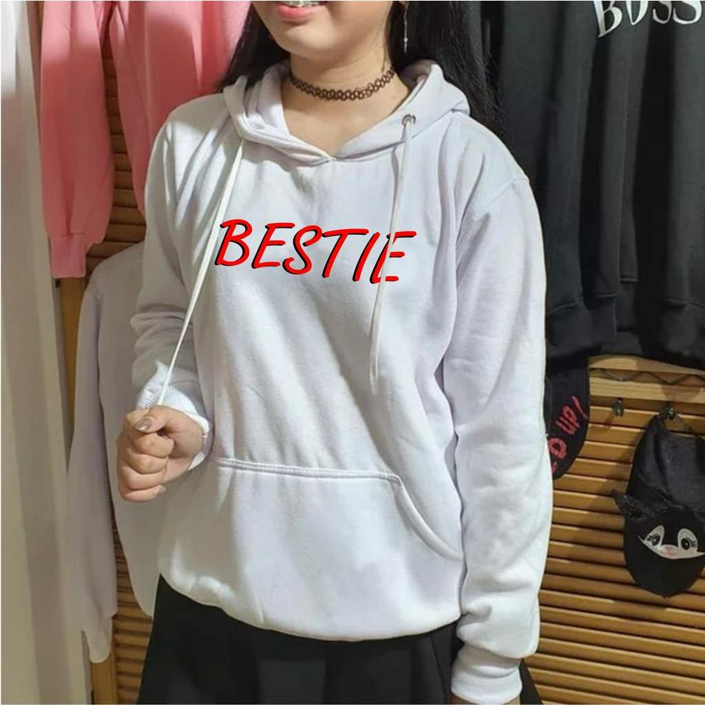 Fnenishastore Sweater Hoodie Wanita BESTIE Terbaru Viral Size M-L-XL-XXL Bisa Bayar Ditempat COD