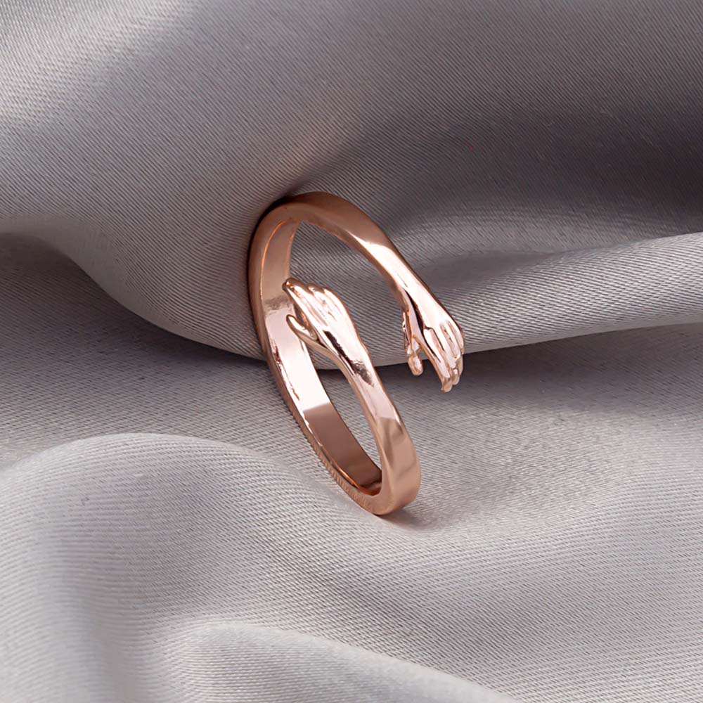 Cincin Model Terbuka Lapis Emas Perak Dapat Disesuaikan Untuk Wanita