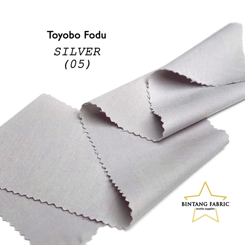 Bahan Kain Katun TOYOBO FODU 1 meter-Silver