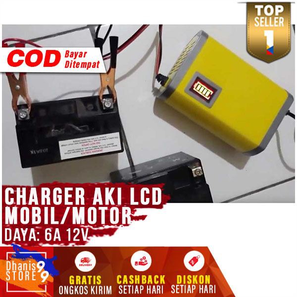 Charger Baterai Aki Sepeda Motor Portable Motorcycle Car Battery Charger Mobil 12V Cepat Penuh