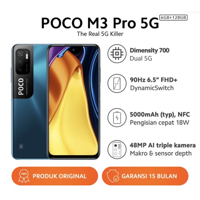 Xiaomi Poco M3 Pro 5G 6/128GB 4/64GB Garansi Resmi 4 64 GB 6 128 GB - 4/64GB Yellow, Non Bundle