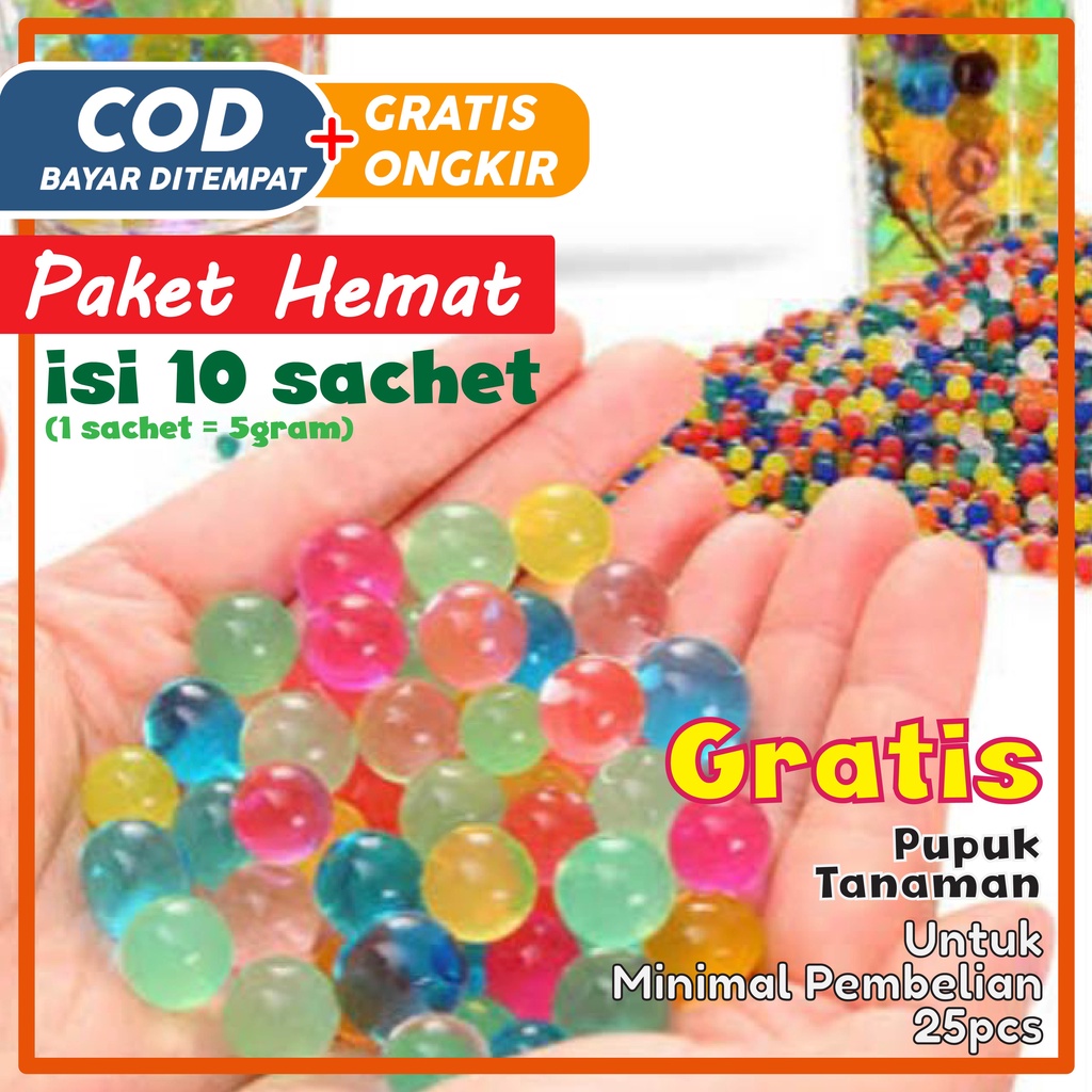 Grosir Paket Hemat Hidrogel Media Tanam Waterbead / Orbeez / Bobba Warna Warni / Hydrogel Termurah 50gr