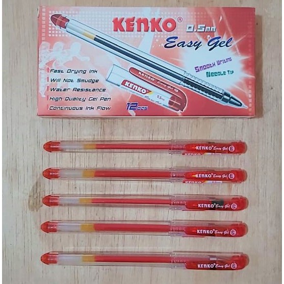 

Pulpen Easy Gel Kenko 0.5 mm Merah [ LUSIN ]