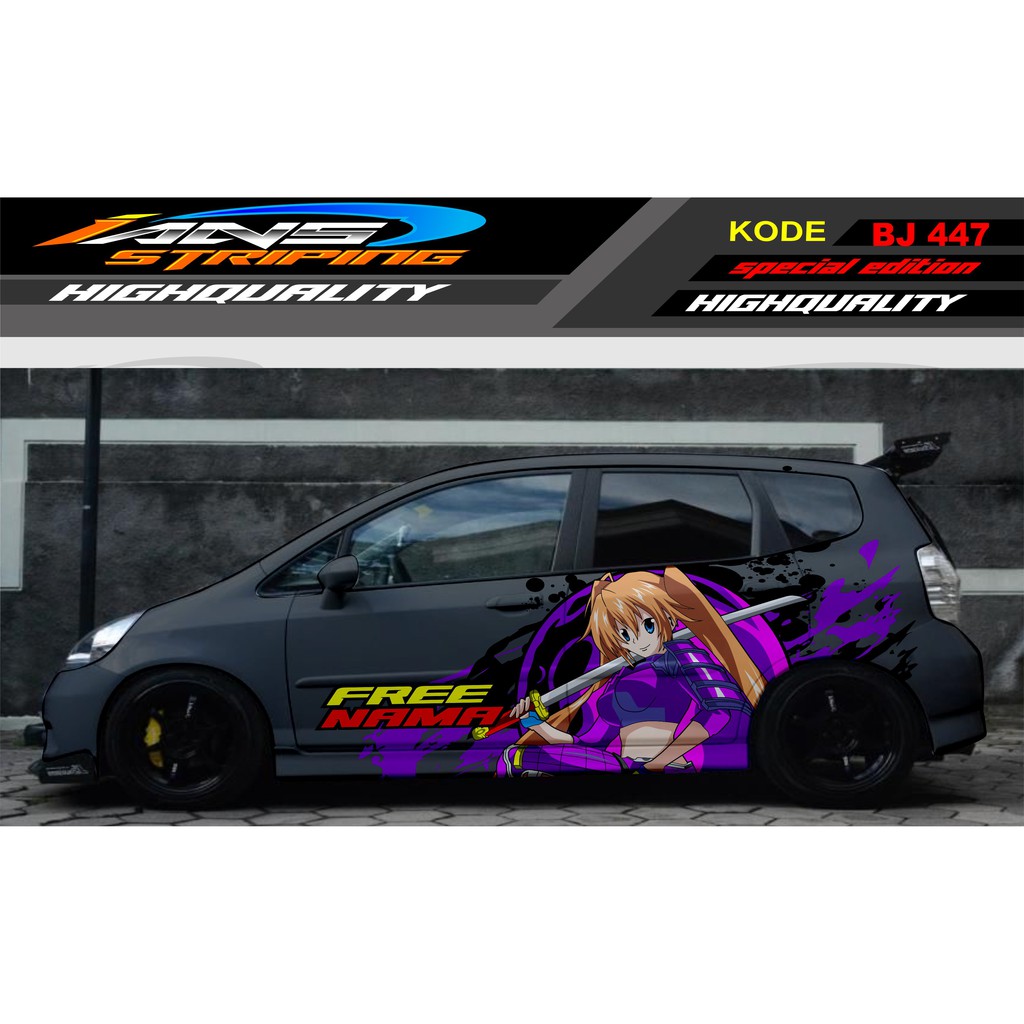 STICKER MOBIL JAZZ, AGYA, BRIO / DECAL STICKER MOBIL JAZZ, SWIFT / VARIASI STIKER MOBIL ANIME