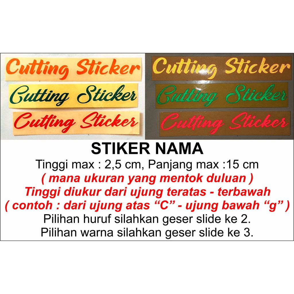 

Stiker cutting request nama terlaris, cutting sticker nama custom request termurah bagus keren