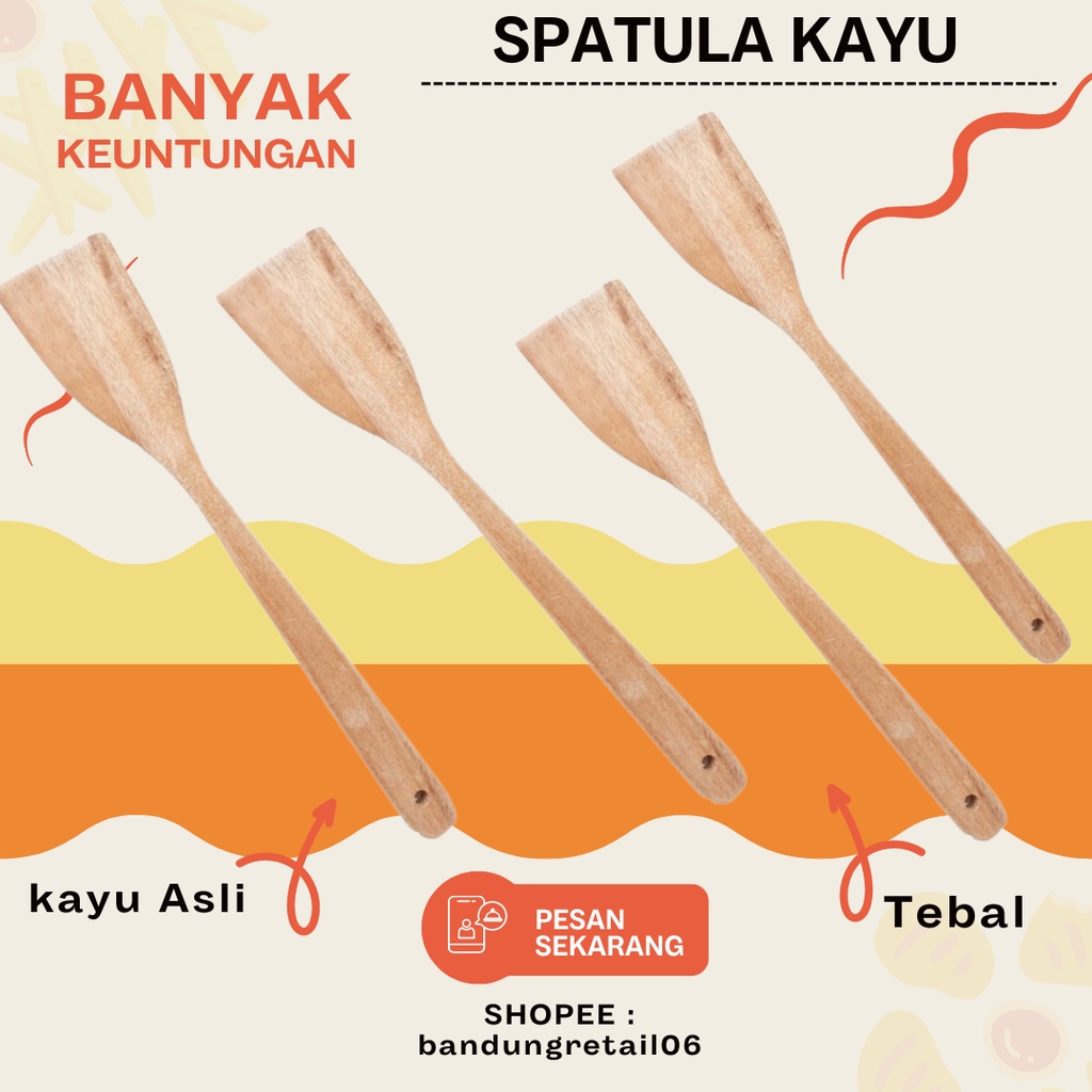 READY STOK Spatula Kayu Susuk Kayu Penggorengan Sutil Kayu Penggorengan Kayu Susuk Full Kayu BISA GO