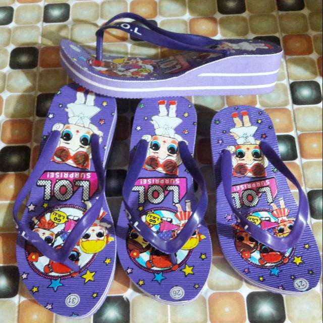 Sandal wedges L.O.L anak2 size 21/35 NEW
