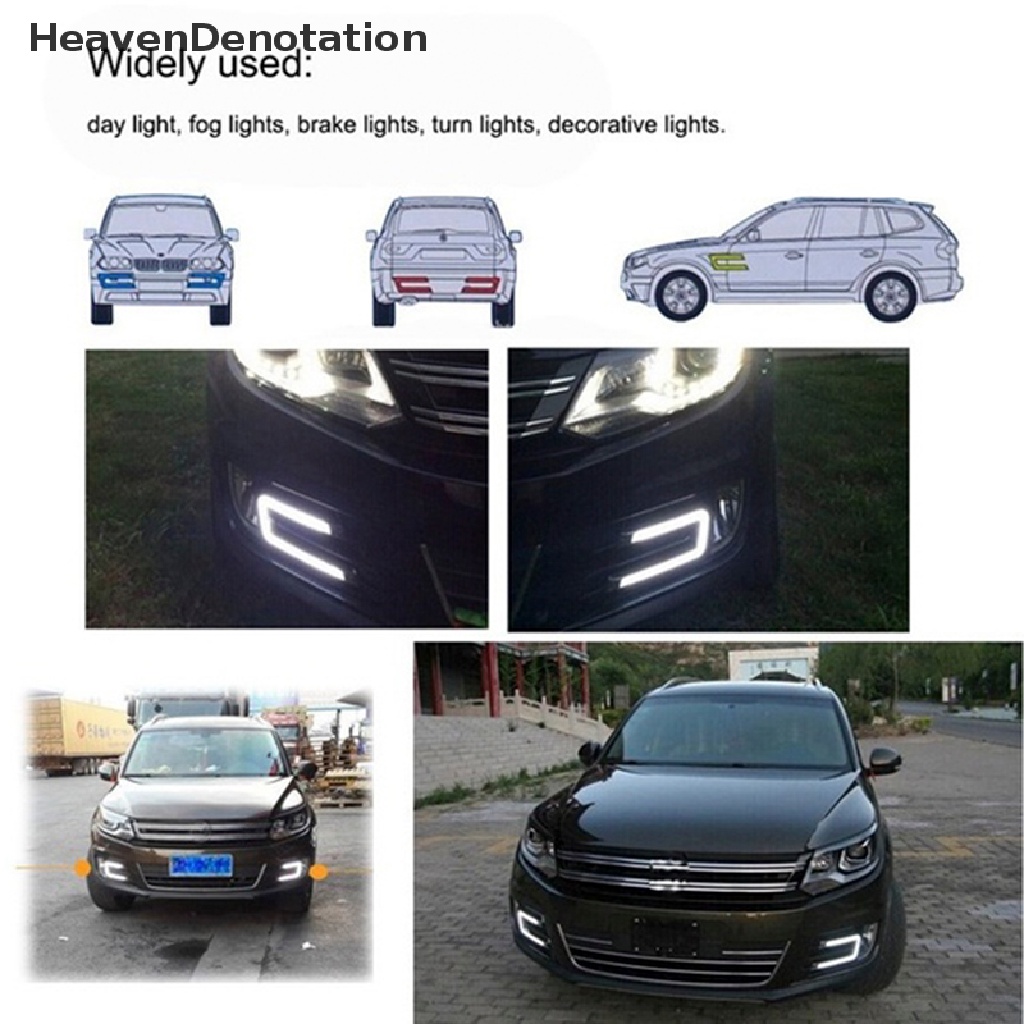 [HeavenDenotation] 1PC U-Shaped 12V LED COB Car Auto DRL Driving Daytime Running Lamp Fog Light