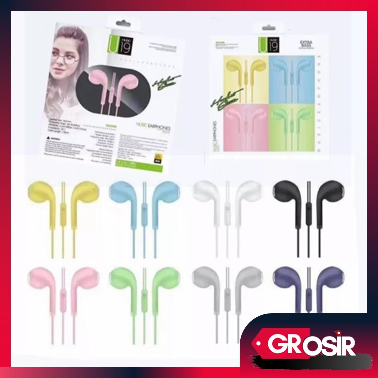 Grosir - 681 Headset Macaron Matte U19 / Earphone Mega Bass Brand Good Quality Extra Bas