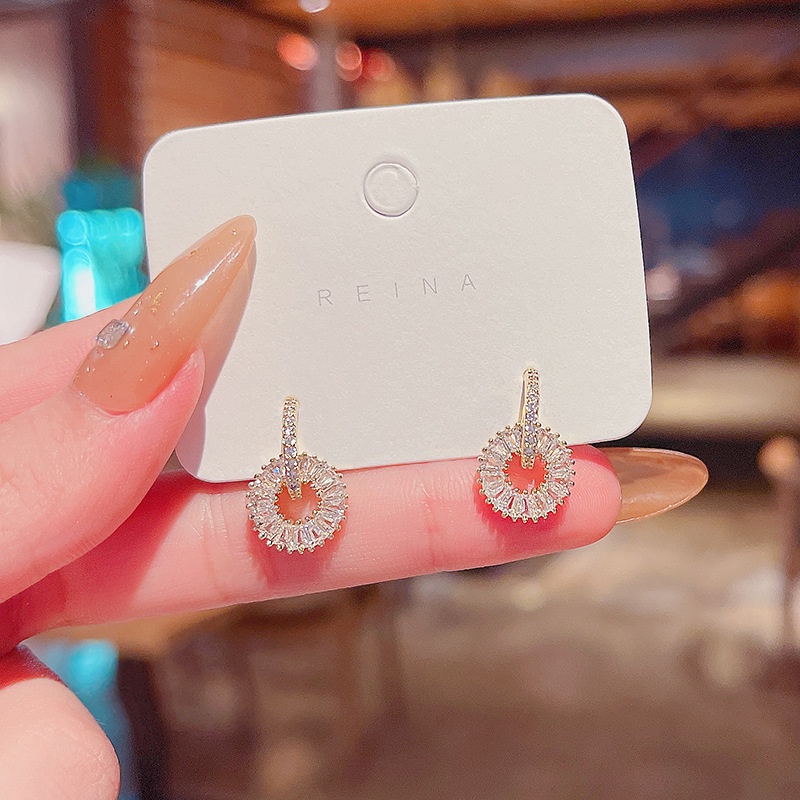 Anting Rumbai Aksen Berlian Untuk Wanita