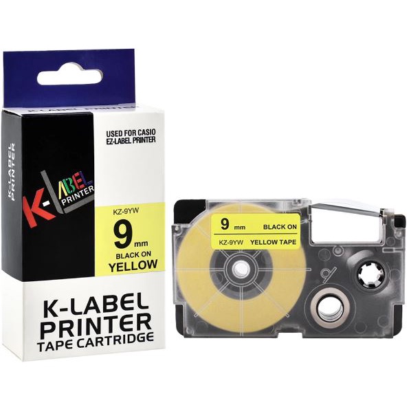 

K-Label Printer Tape Catridge Casio 9mm KZ-9YW Label for Casio 9mm