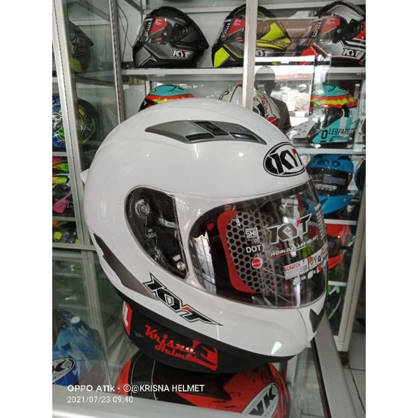 Helm Full Face KYT FALCON 2 WHITE SOLID