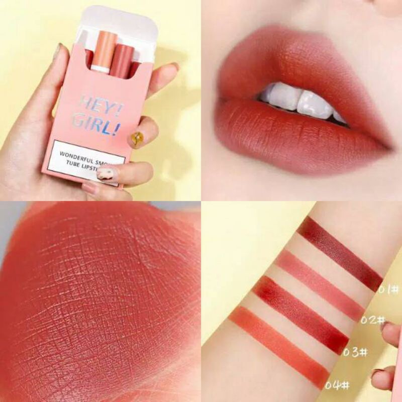 [BISA PILIH WARNA][BISA COD] LIP HENGFANG HEY GIRL 4 IN 1